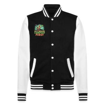 Composting enthusiasts Sustainable gardening - College Sweat Jacket - black/white - Front - Nik (191cm) & Marisol (170cm)