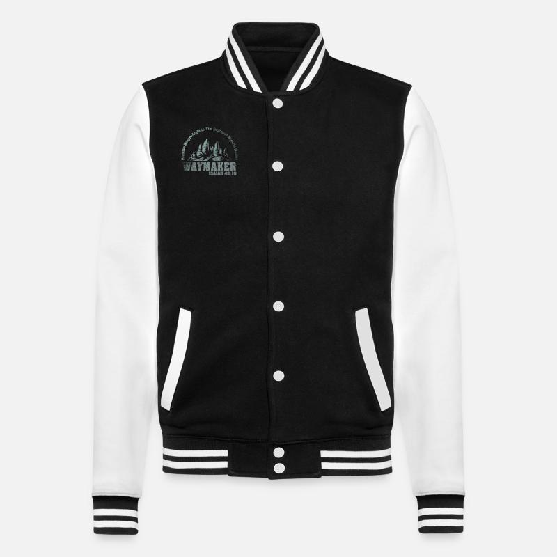 Wegweiser, Versprechenshüter, Wundertäter - College-Sweatjacke - Schwarz/Weiß