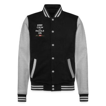 Paddleboarding Sup-abenteuer, Wassersport Im - College-Sweatjacke - Schwarz/Grau meliert - Vorne - Nik (191cm) & Marisol (170cm)
