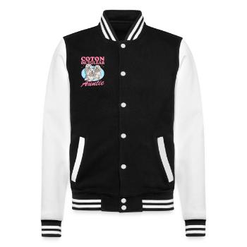 Coton de Tuléar Tante Chien Lover Cadeau - Veste Teddy - noir/blanc - Devant - Nik (191cm) & Marisol (170cm)