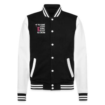 Wenn Sie ein Softeis wollen, holen Sie sich Eis - College-Sweatjacke - Schwarz/Weiß - Vorne - Nik (191cm) & Marisol (170cm)