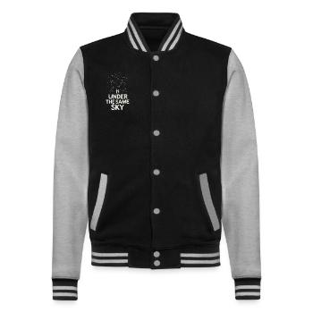 Stargazing For Couples Romantic Nights - College Sweat Jacket - black/heather grey - Front - Nik (191cm) & Marisol (170cm)