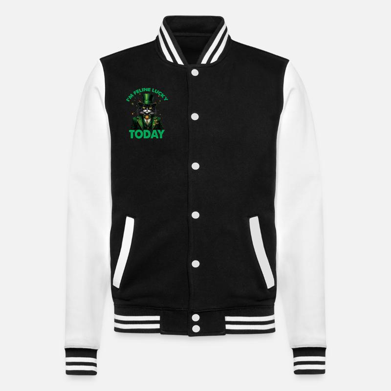 Ich bin feeline Lucky Today - College-Sweatjacke - Schwarz/Weiß