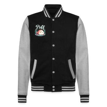 Puffer fish marine life enthusiast Quirky - College Sweat Jacket - black/heather grey - Front - Nik (191cm) & Marisol (170cm)