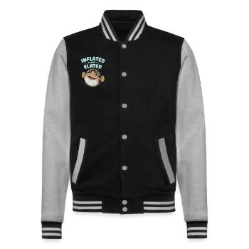 Puffer fish marine life enthusiast Quirky - College Sweat Jacket - black/heather grey - Front - Nik (191cm) & Marisol (170cm)