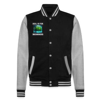 Erde ist für Anfänger - College-Sweatjacke - Schwarz/Grau meliert - Vorne - Nik (191cm) & Marisol (170cm)