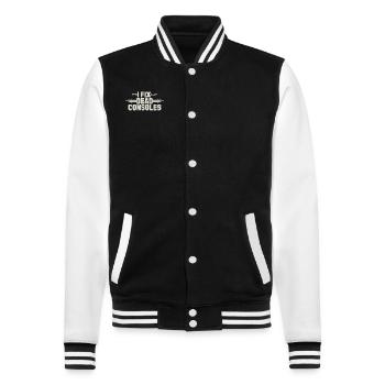 Réparation de jeux rétro Console vintage - Veste Teddy - noir/blanc - Devant - Nik (191cm) & Marisol (170cm)