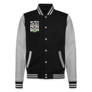 Microscope Enthusiast Lab Technician Science - College-Sweatjacke - Schwarz/Grau meliert - Vorne - Nik (191cm) & Marisol (170cm)