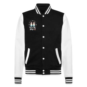 Twin Mom Life Double Trouble Parents Power - College Sweat Jacket - black/white - Front - Nik (191cm) & Marisol (170cm)
