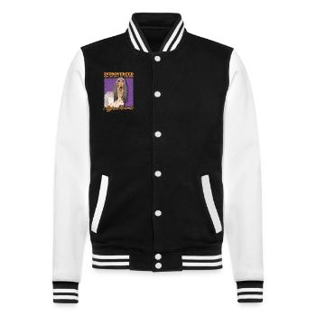 Cadeau pour le propriétaire d’un lévrier afghan - Veste Teddy - noir/blanc - Devant - Nik (191cm) & Marisol (170cm)