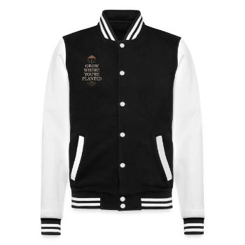 Mushroom Lover Cottagecore Aesthetic Nature Witch - College Sweat Jacket - black/white - Front - Nik (191cm) & Marisol (170cm)