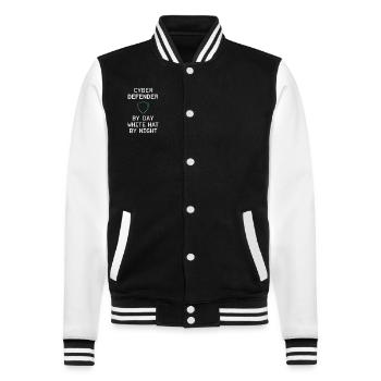 Cybersecurity Info Sec White Hat Hacker Ethical - College Sweat Jacket - black/white - Front - Nik (191cm) & Marisol (170cm)
