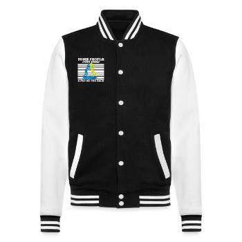 Sarcasm Quote Some People Just Need A Pat On The - College-Sweatjacke - Schwarz/Weiß - Vorne - Nik (191cm) & Marisol (170cm)