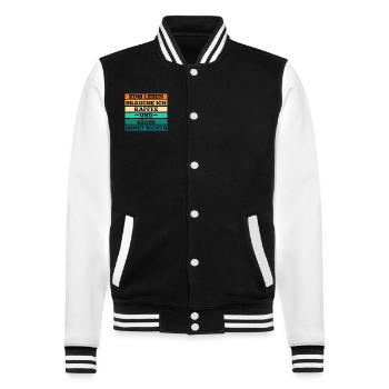 Kaffee Braunbär Bär - College-Sweatjacke - Schwarz/Weiß - Vorne - Nik (191cm) & Marisol (170cm)