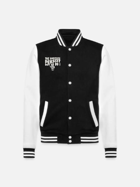 The Horrors Persist But So Do I Skeleton Internet - College-Sweatjacke - Schwarz/Weiß