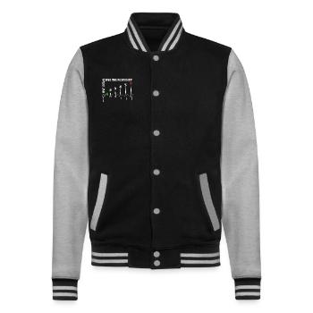 1N23456 Motorrad Gangschaltung - Adrenalin - Puls - College-Sweatjacke - Schwarz/Grau meliert - Vorne - Nik (191cm) & Marisol (170cm)
