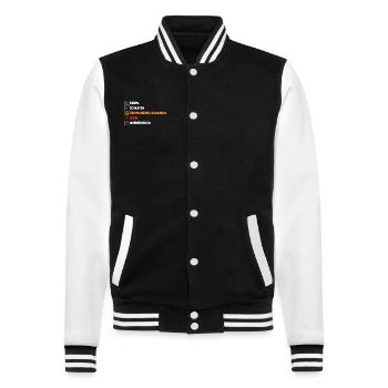 Wein Philatelie Briefmarkensammlung Briefmarkensam - College-Sweatjacke - Schwarz/Weiß - Vorne - Nik (191cm) & Marisol (170cm)