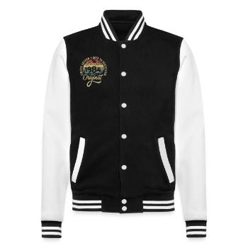 41st birthday September 1984 - 41 years old - College Sweat Jacket - black/white - Front - Nik (191cm) & Marisol (170cm)