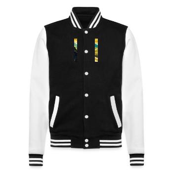 Vivid Altitude: Rennen um die Traumgipfel - College-Sweatjacke - Schwarz/Weiß - Vorne - Nik (191cm) & Marisol (170cm)