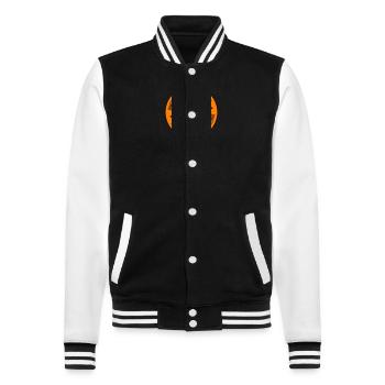 Junggesellenabschied 2024 - College-Sweatjacke - Schwarz/Weiß - Vorne - Nik (191cm) & Marisol (170cm)