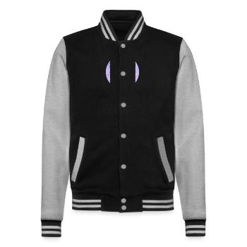 Cat Birthday Baby - College Sweat Jacket - black/heather grey - Front - Nik (191cm) & Marisol (170cm)