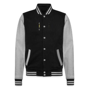 Vintage Cadeau Anniversaire 76 Ans Février 1947 - Veste Teddy - noir/gris chiné - Devant - Nik (191cm) & Marisol (170cm)