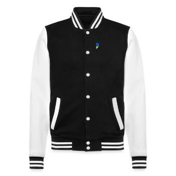 Cœur drapeau Ukraine - Veste Teddy - noir/blanc - Devant - Nik (191cm) & Marisol (170cm)
