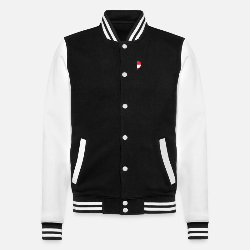 Cœur drapeau Autriche - Veste Teddy - noir/blanc