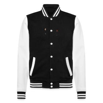 Monkey Christmas Funny - College Sweat Jacket - black/white - Front - Nik (191cm) & Marisol (170cm)
