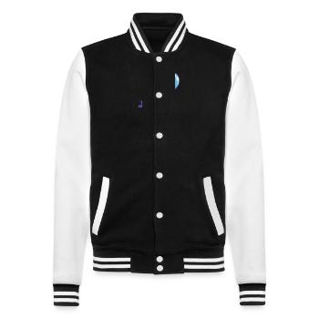 Whale Birthday Baby - College Sweat Jacket - black/white - Front - Nik (191cm) & Marisol (170cm)