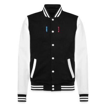 Retro 1973 t-shirt 73 vintage 1973 - College-Sweatjacke - Schwarz/Weiß - Vorne - Nik (191cm) & Marisol (170cm)