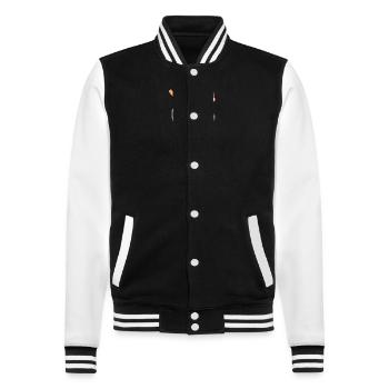 Christmas cat cup - College-Sweatjacke - Schwarz/Weiß - Vorne - Nik (191cm) & Marisol (170cm)