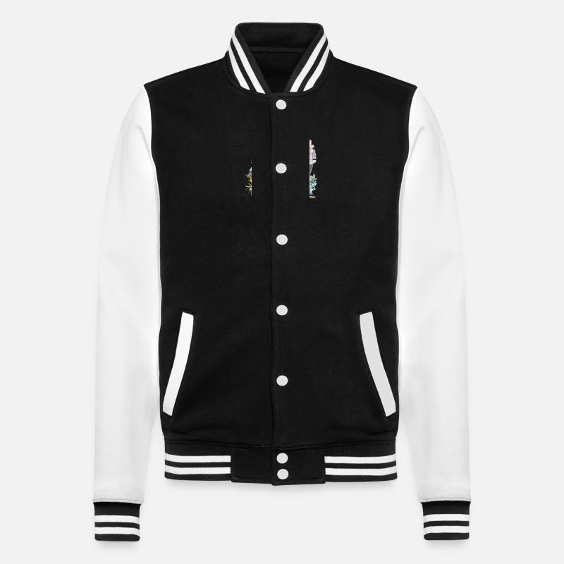 Alone without you - College Sweat Jacket - black/white