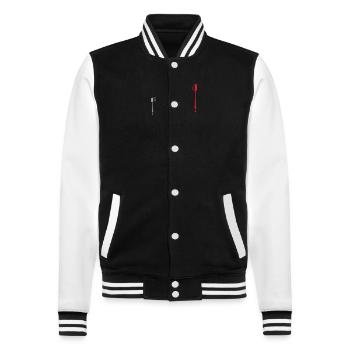 I prefer not to - College Sweat Jacket - black/white - Front - Nik (191cm) & Marisol (170cm)