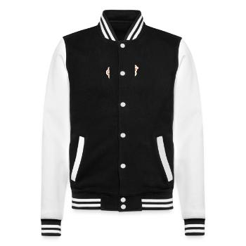 merry Christmas 12 - College-Sweatjacke - Schwarz/Weiß - Vorne - Nik (191cm) & Marisol (170cm)