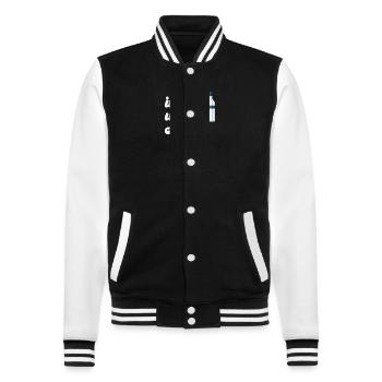 Beer Beer Wine Vino Party - College Sweat Jacket - black/white - Front - Nik (191cm) & Marisol (170cm)