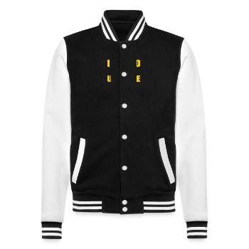I stand with ukraine - College-Sweatjacke - Schwarz/Weiß - Vorne - Nik (191cm) & Marisol (170cm)