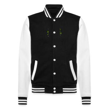 talk less smile more - College Sweat Jacket - black/white - Front - Nik (191cm) & Marisol (170cm)
