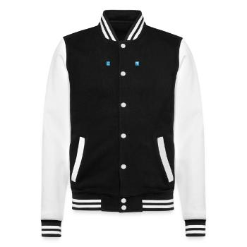 Don't hurry be happy - College Sweat Jacket - black/white - Front - Nik (191cm) & Marisol (170cm)