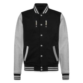 Hustler - College-Sweatjacke - Schwarz/Grau meliert - Vorne - Nik (191cm) & Marisol (170cm)