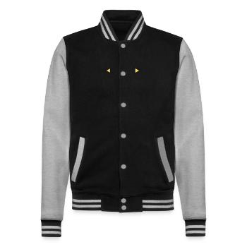 Wandervögeli - College-Sweatjacke - Schwarz/Grau meliert - Vorne - Nik (191cm) & Marisol (170cm)