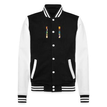 E-Scooter Roller Scooter - College Sweat Jacket - black/white - Front - Nik (191cm) & Marisol (170cm)