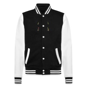 Mon parachute m'appelle t-shirt parapente homme - Veste Teddy - noir/blanc - Devant - Nik (191cm) & Marisol (170cm)
