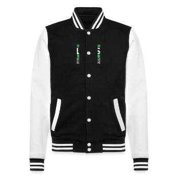birthday bird peace movement love gift humor - College-Sweatjacke - Schwarz/Weiß - Vorne - Nik (191cm) & Marisol (170cm)