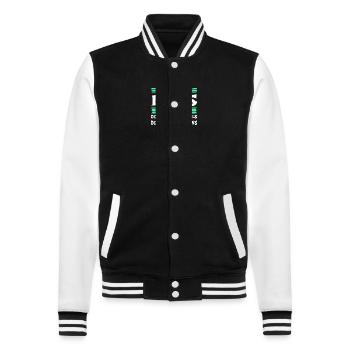 heart present child jokes bird global peace - College Sweat Jacket - black/white - Front - Nik (191cm) & Marisol (170cm)