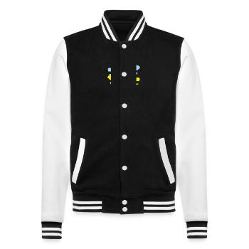 J’aime l’Ukraine - Veste Teddy - noir/blanc - Devant - Nik (191cm) & Marisol (170cm)