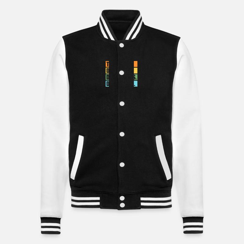 Tom - College-Sweatjacke - Schwarz/Weiß