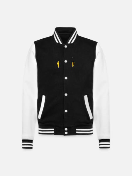 Play what you want - College Sweat Jacket - black/white