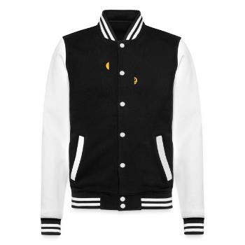 Happy Balloon Bee Comic - College Sweat Jacket - black/white - Front - Nik (191cm) & Marisol (170cm)