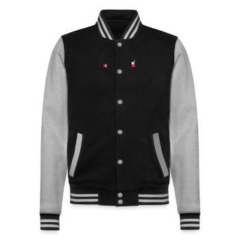 cats and tats Zitat - College-Sweatjacke - Schwarz/Grau meliert - Vorne - Nik (191cm) & Marisol (170cm)